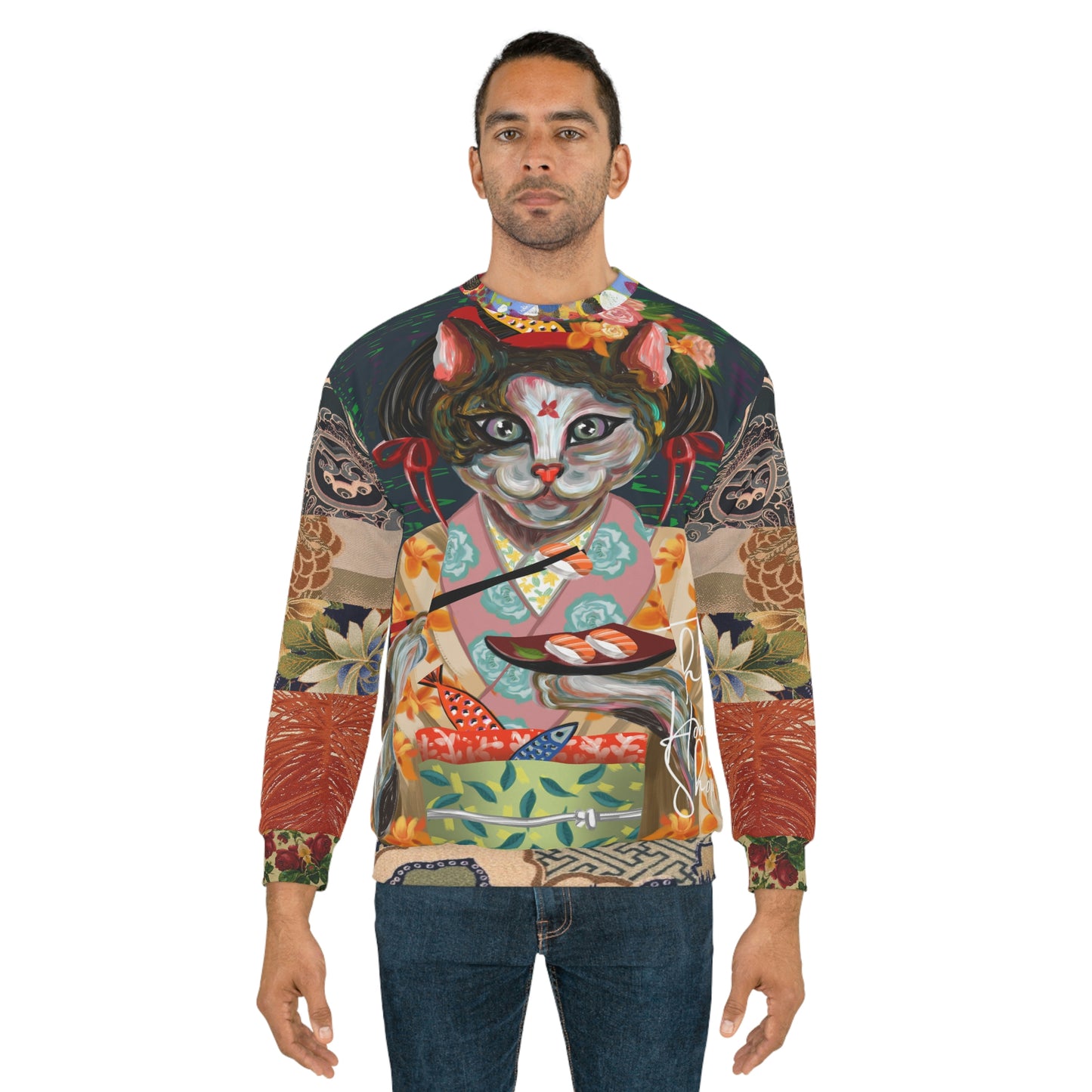 Sushi Boat Feline Unisex Sweatshirt