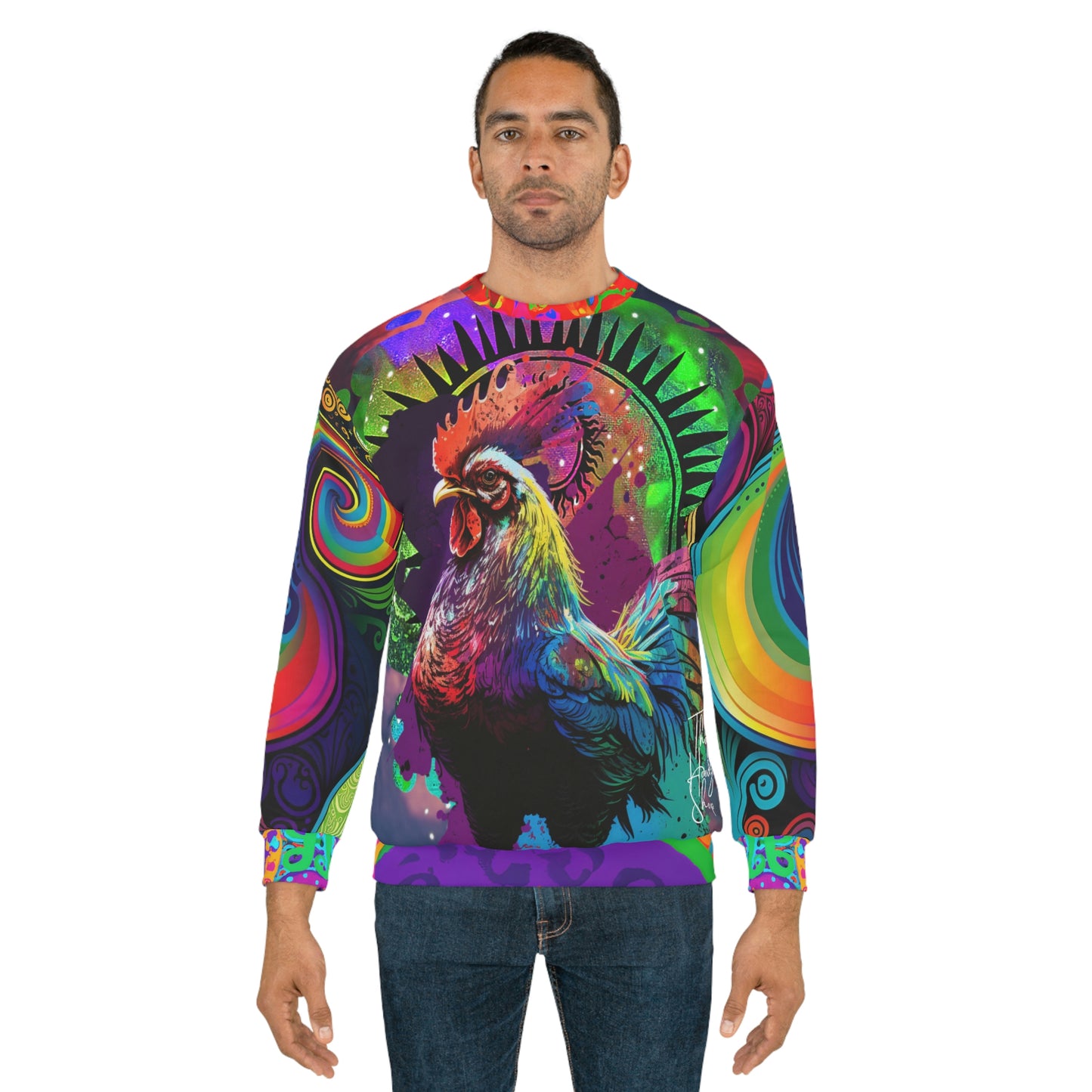 Feeling Cocky Psychedelic Rooster Unisex Sweatshirt