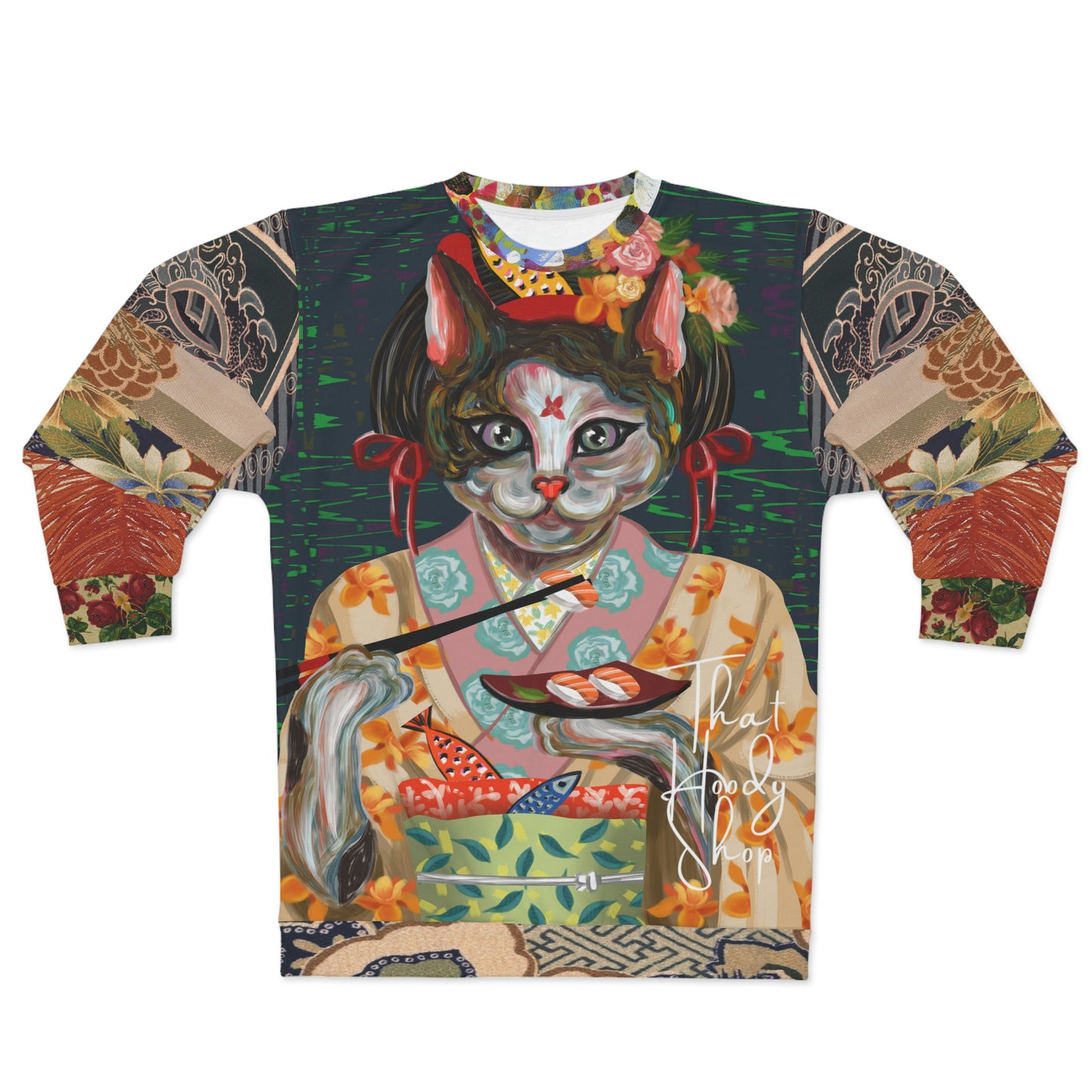 Sushi Boat Feline Unisex Sweatshirt