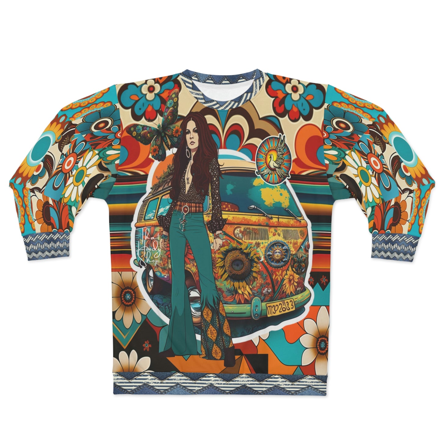 Hippie Girl Travels Unisex Sweatshirt