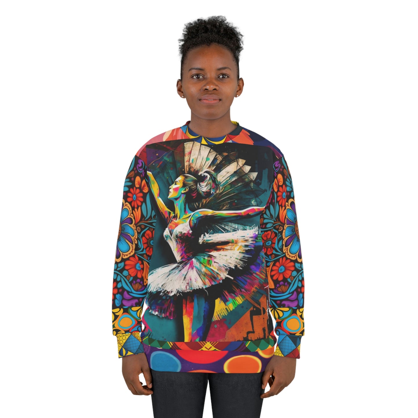 Ballerina in Technicolor Unisex Sweatshirt