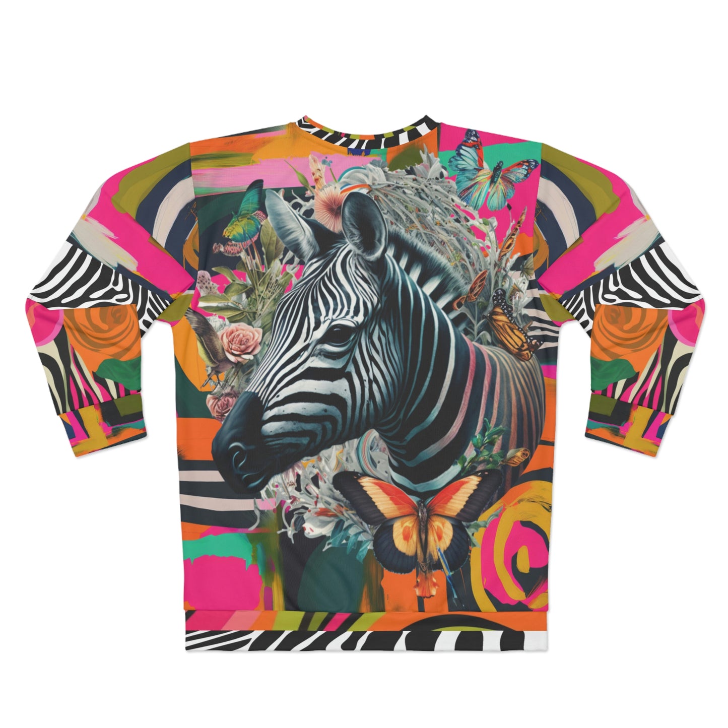 Zebra Fantasia Butterfly Swirl Unisex Sweatshirt