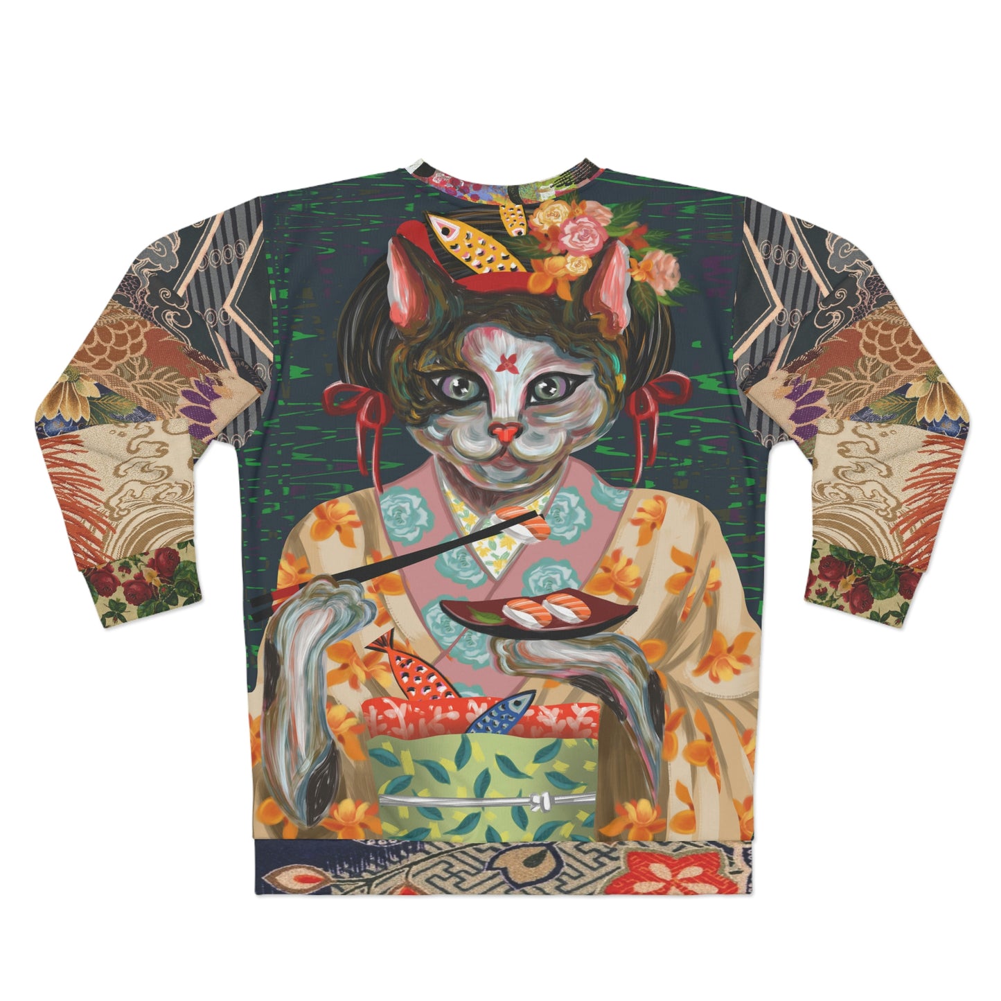 Sushi Boat Feline Unisex Sweatshirt