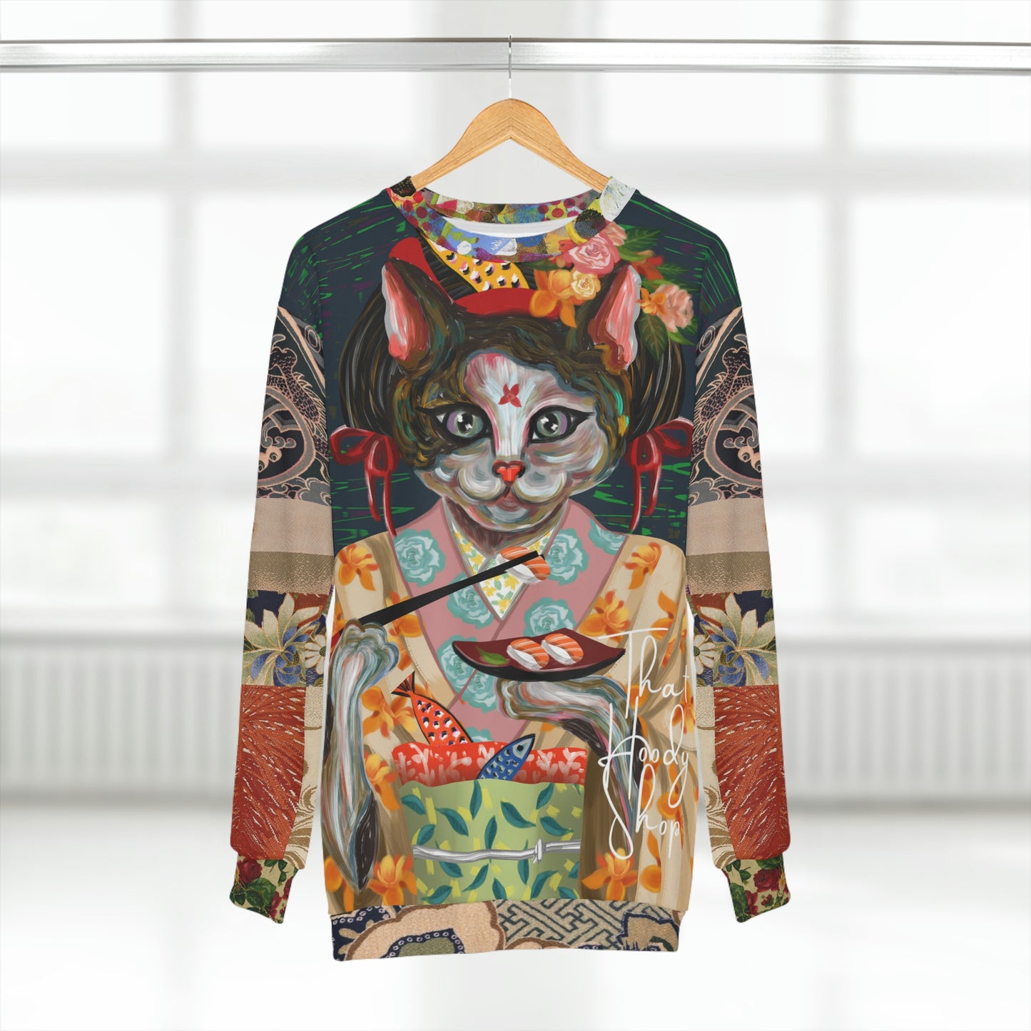 Sushi Boat Feline Unisex Sweatshirt