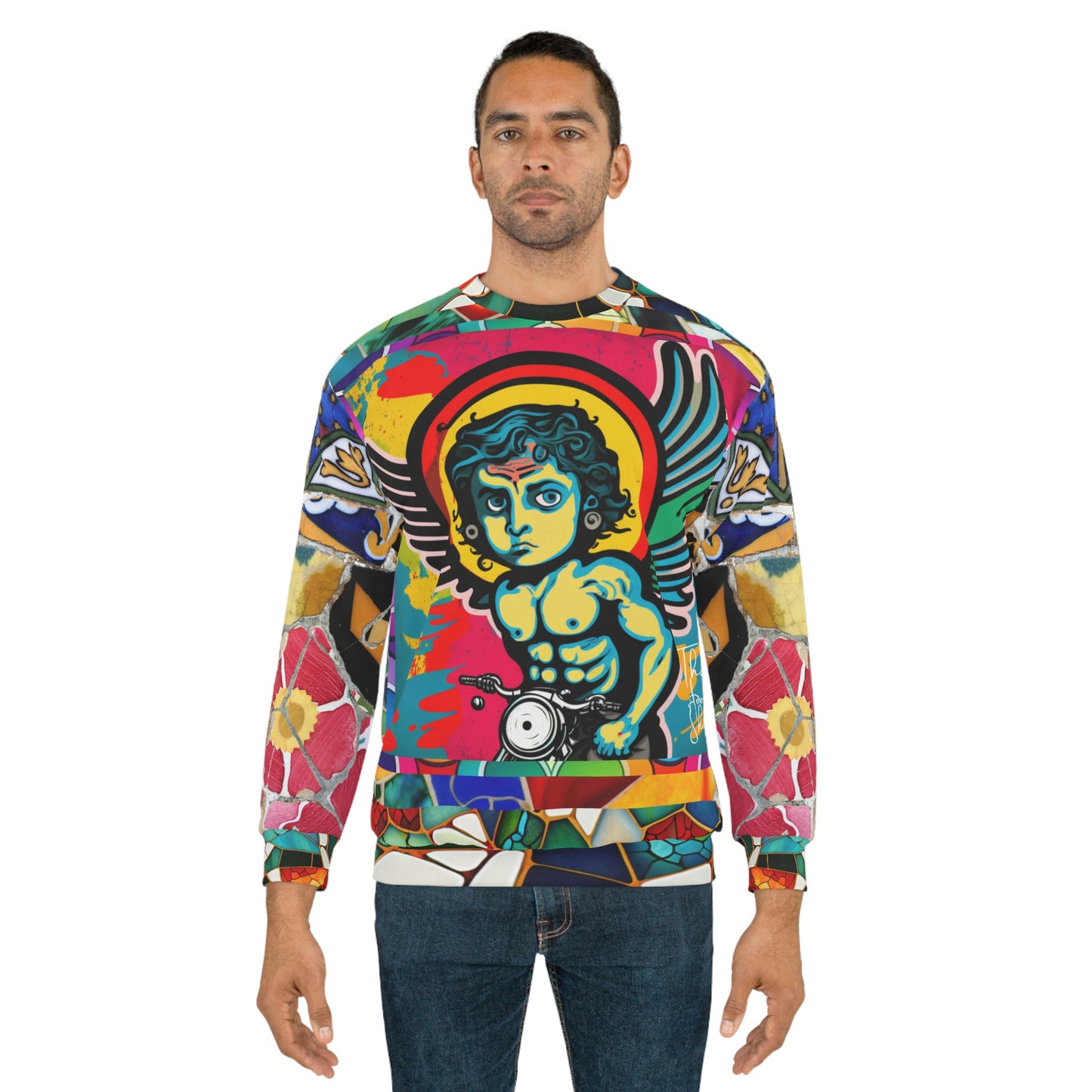 Holy-Moley Angel Motorcyclist Unisex Sweatshirt