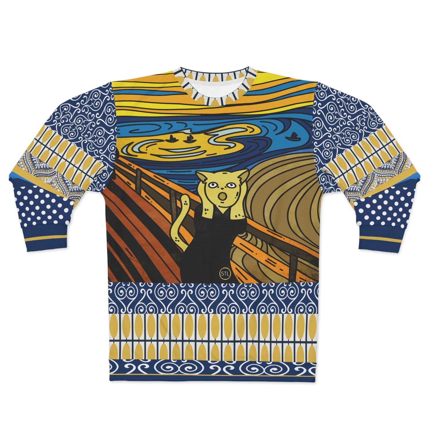 Scaredy-Cat AOP Sweatshirt Fleece Unisex Sweatshirt