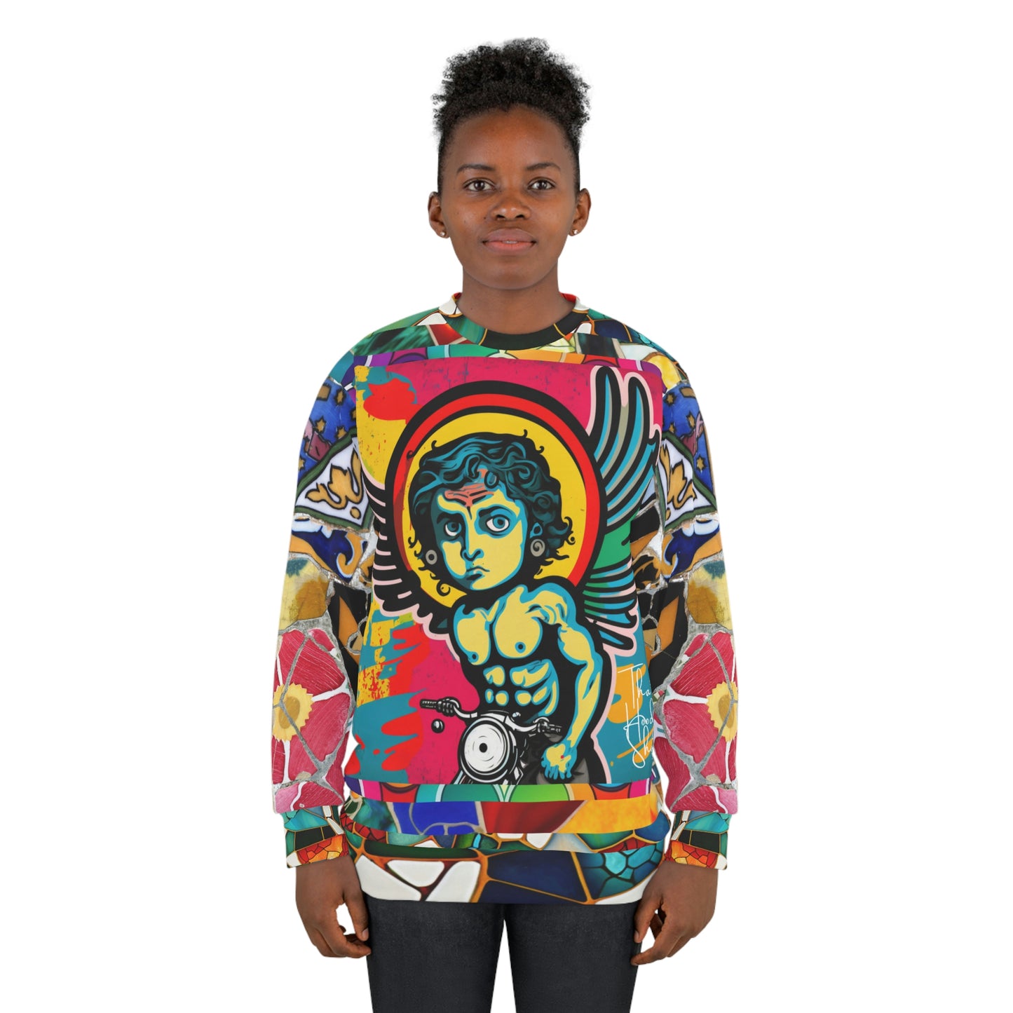 Holy-Moley Angel Motorcyclist Unisex Sweatshirt