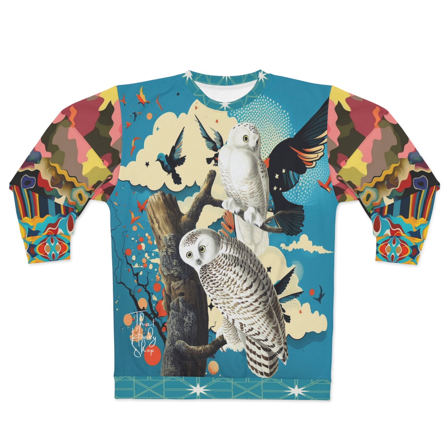 Arctic Owls in Blue Skies Unisex Sweatshirt