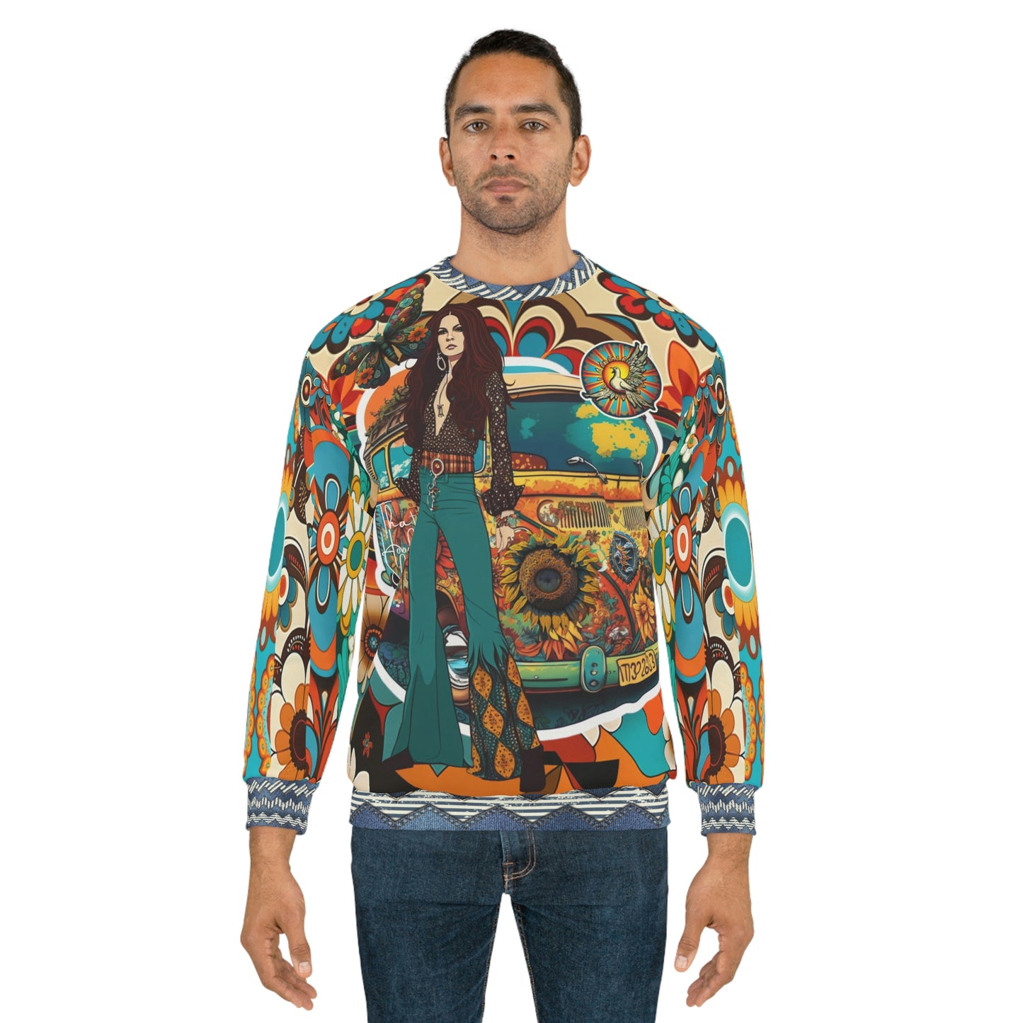 Hippie Girl Travels Unisex Sweatshirt