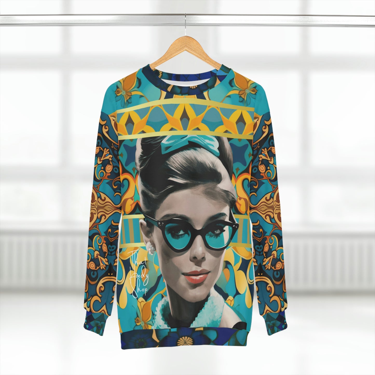 Girl in Blue Glasses Unisex Sweatshirt