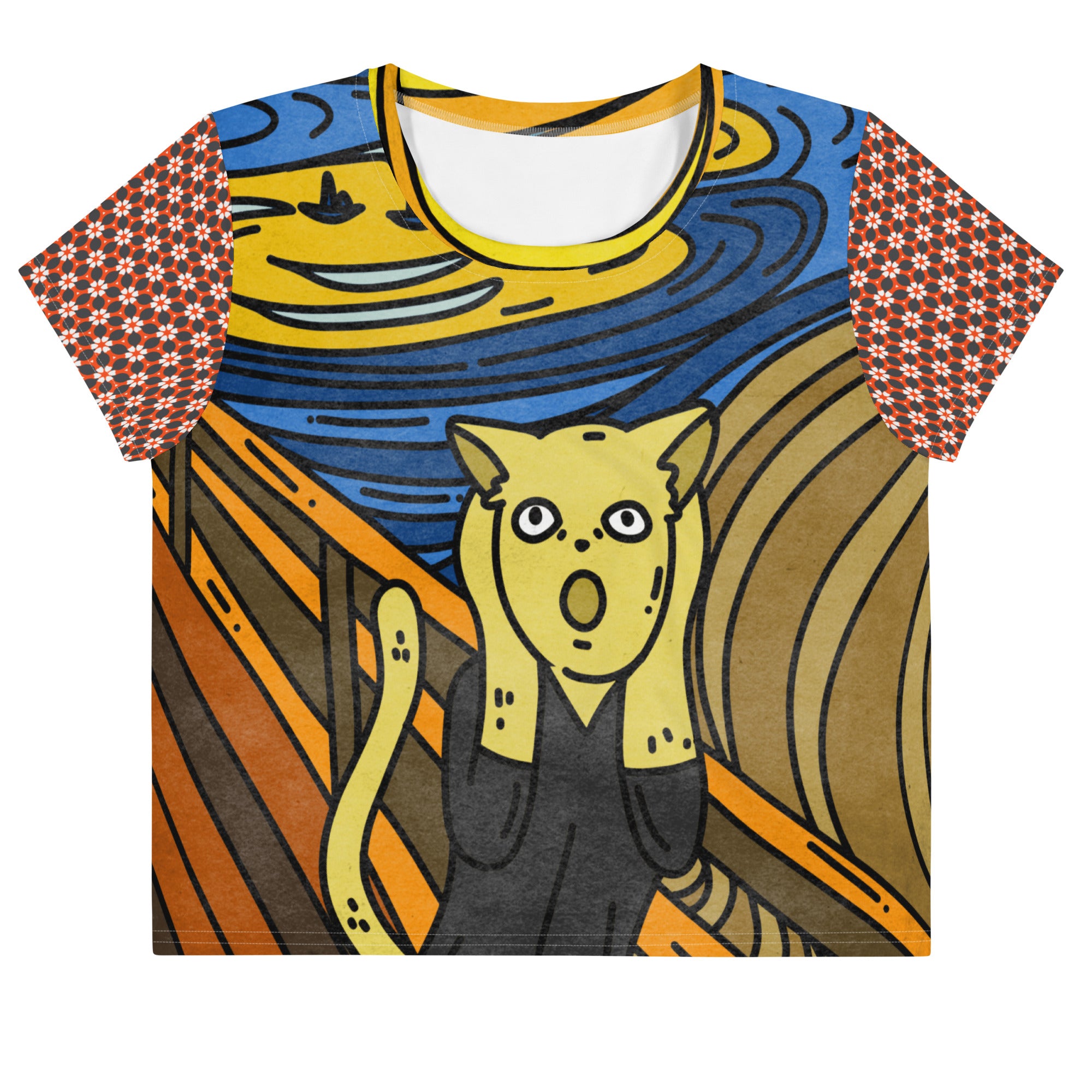 Scaredy-Cat Scream Short Sleeve Crop Tee