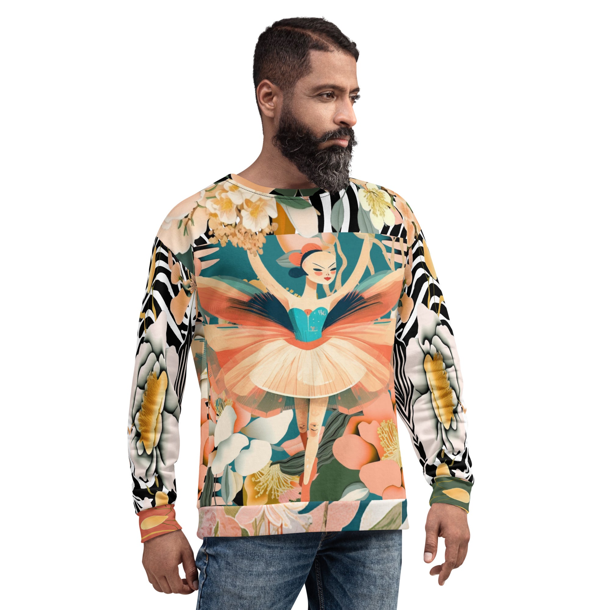 Ballerina in Garden Eco-Poly Unisex Sweatshirt