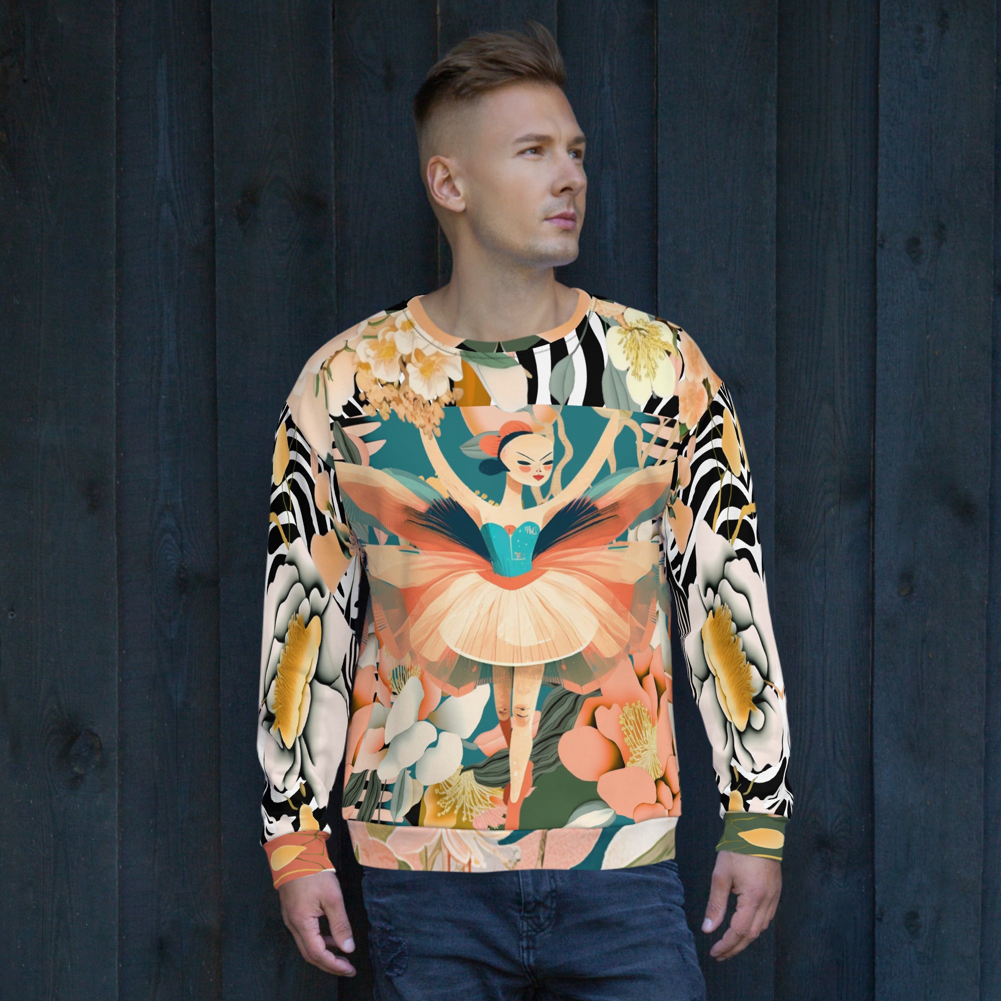 Ballerina in Garden Eco-Poly Unisex Sweatshirt