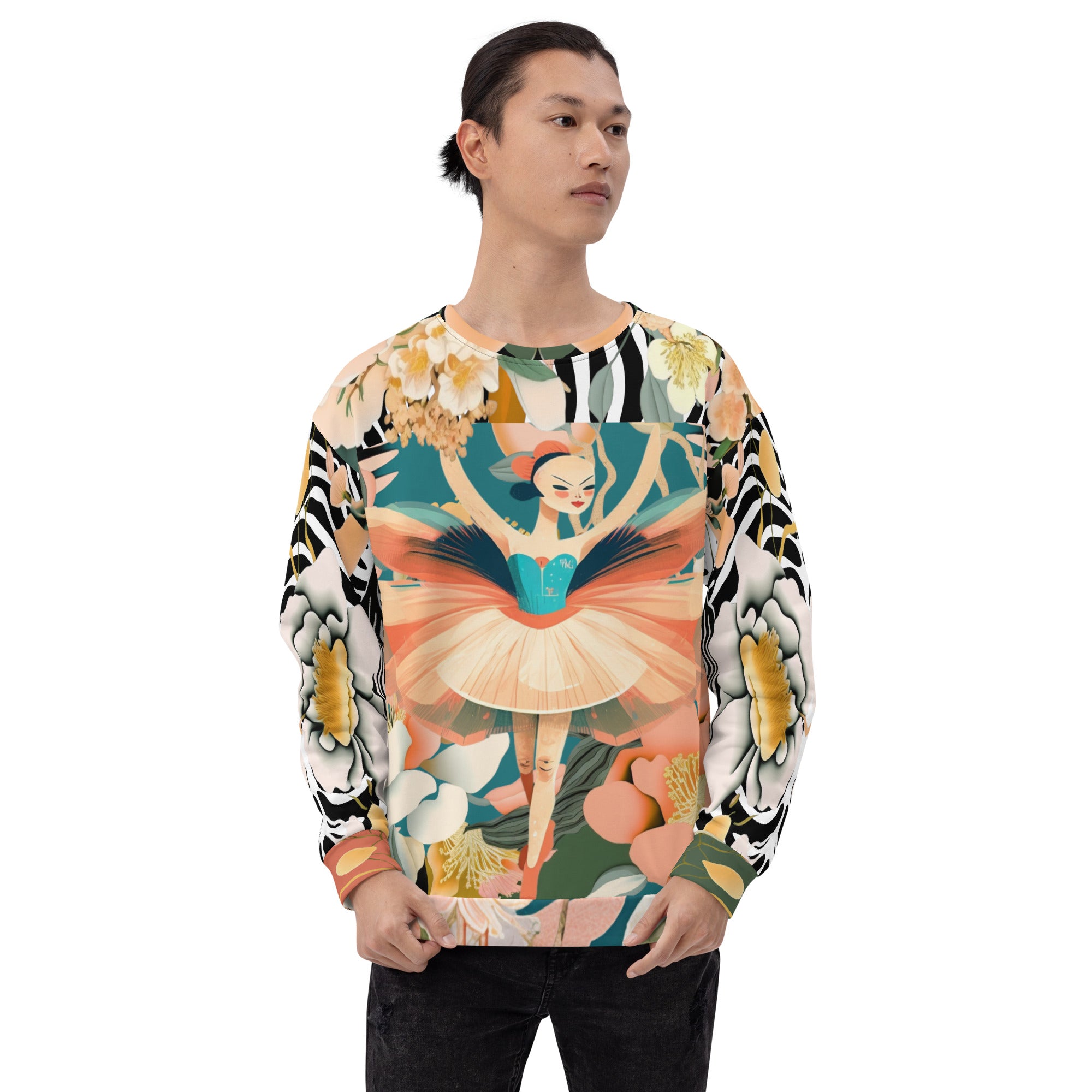 Ballerina in Garden Eco-Poly Unisex Sweatshirt