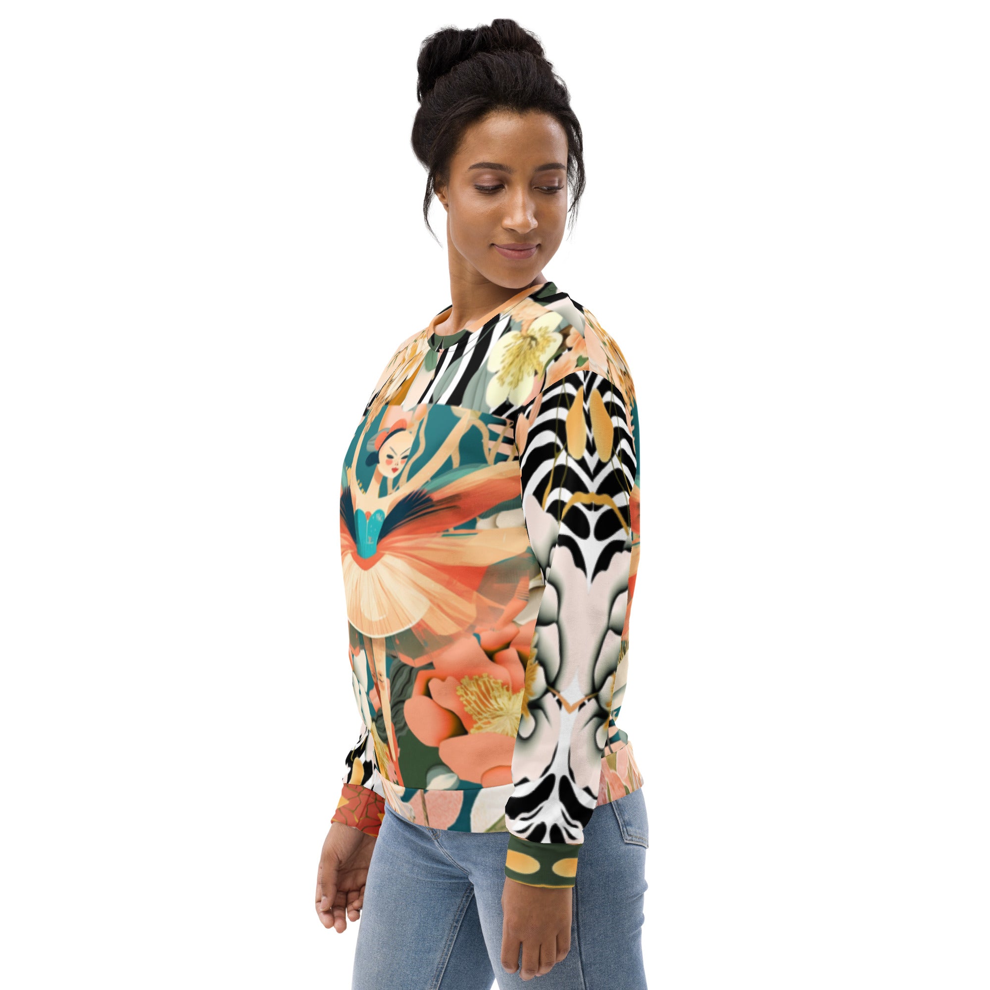 Ballerina in Garden Eco-Poly Unisex Sweatshirt