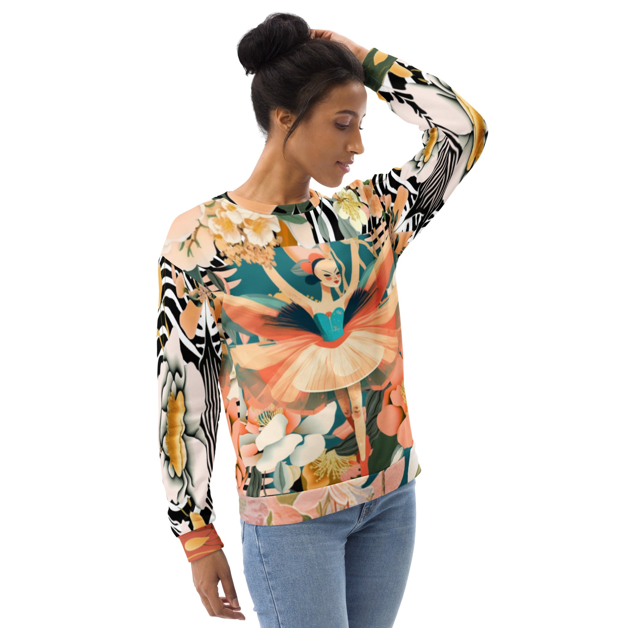 Ballerina in Garden Eco-Poly Unisex Sweatshirt