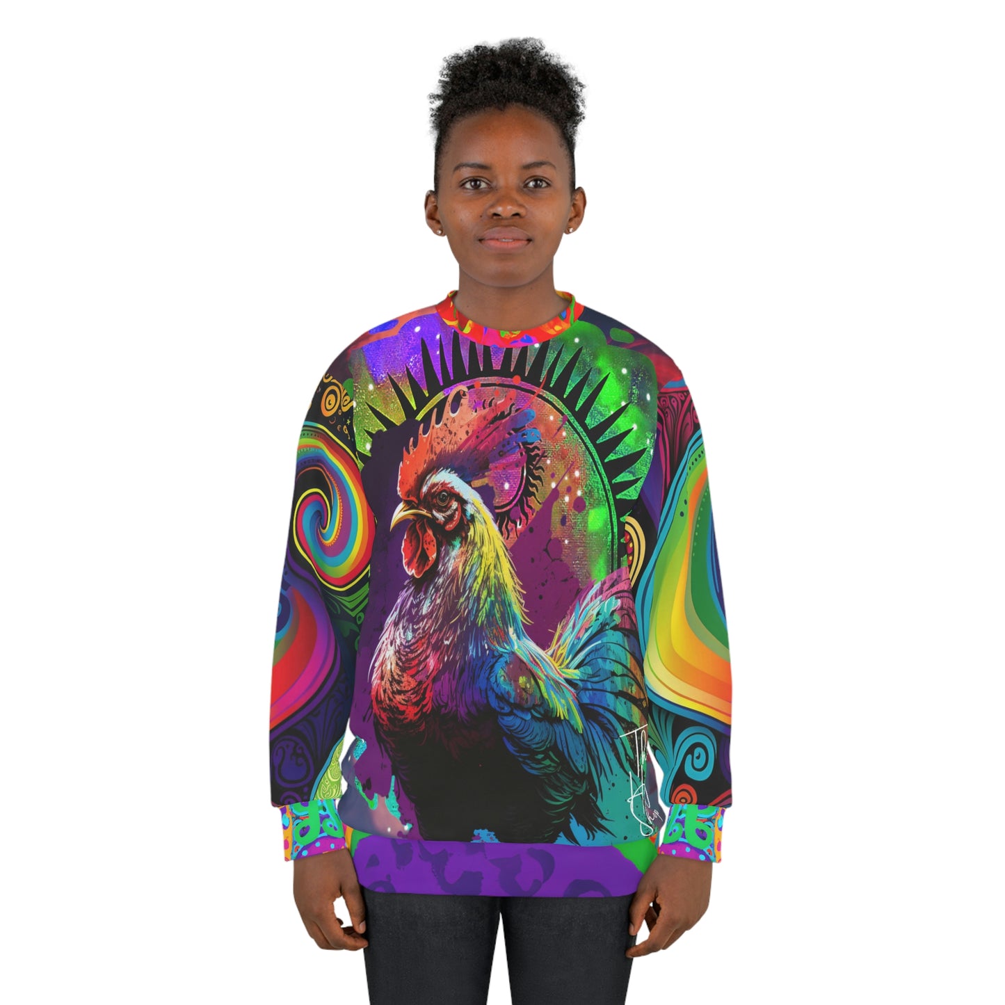 Feeling Cocky Psychedelic Rooster Unisex Sweatshirt