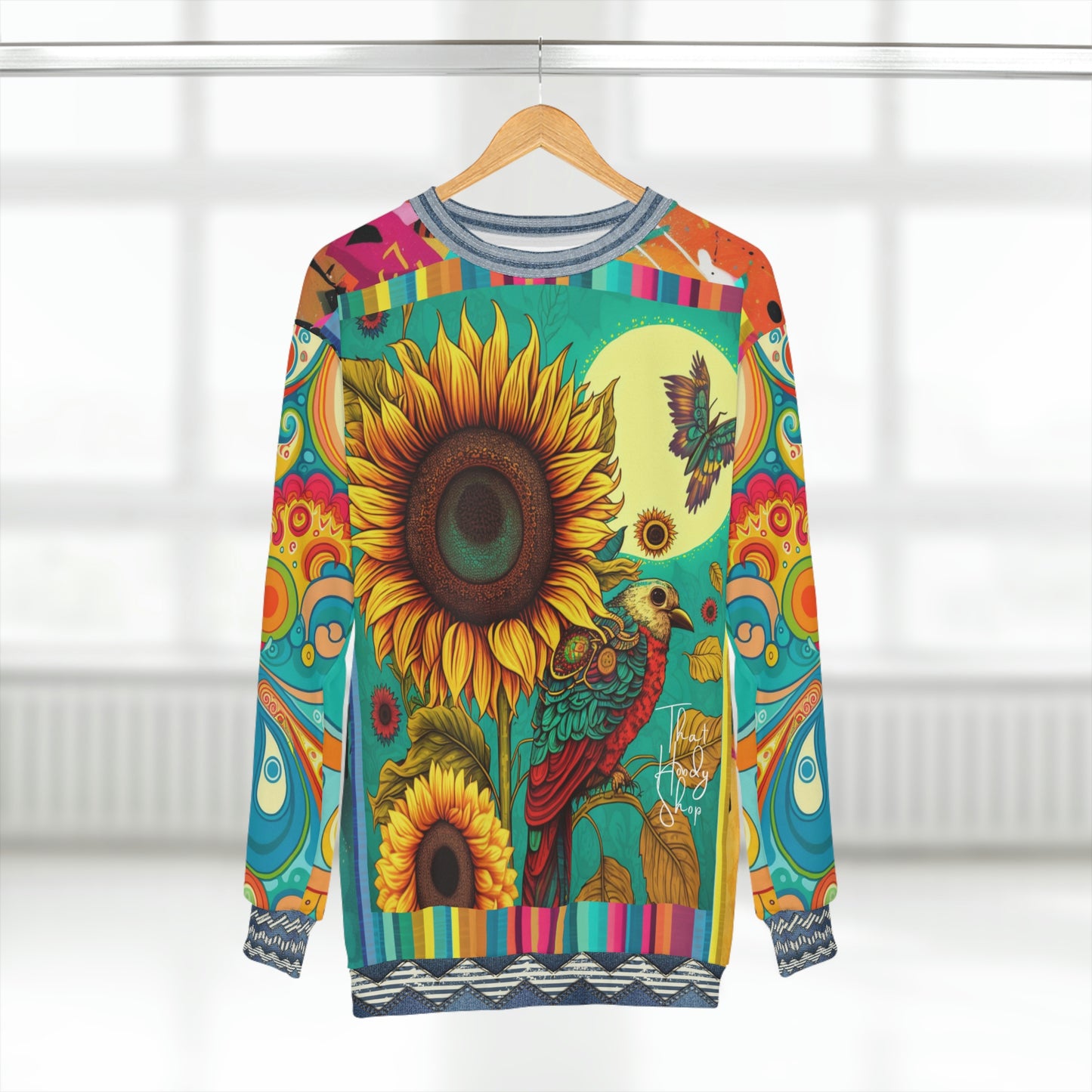 Hippie Fields Sunflower Floral Unisex Sweatshirt
