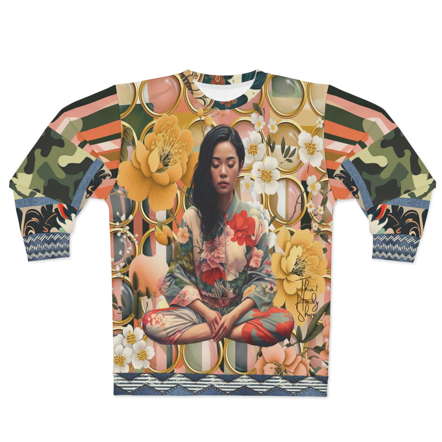Soul at Peace Asian Floral Unisex Sweatshirt
