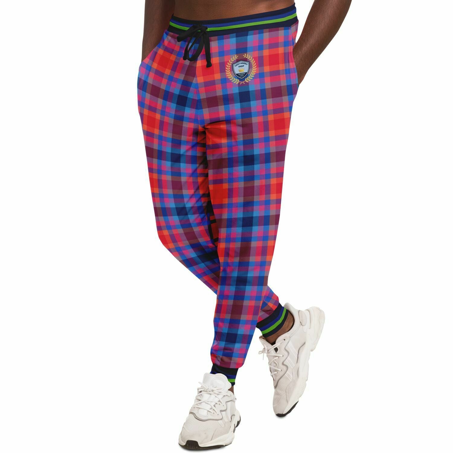 Red Dawn Plaid Eco-Poly Unisex Joggers