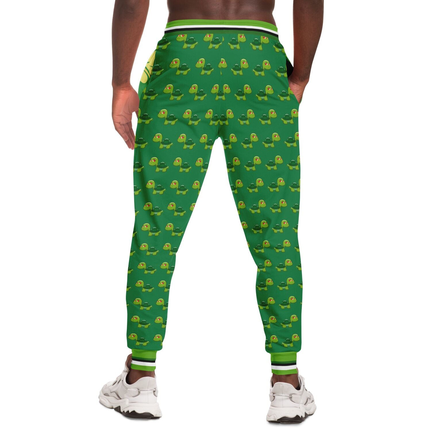 Green Acres Turtle Cluster en joggers unisex de eco-poliéster verde 