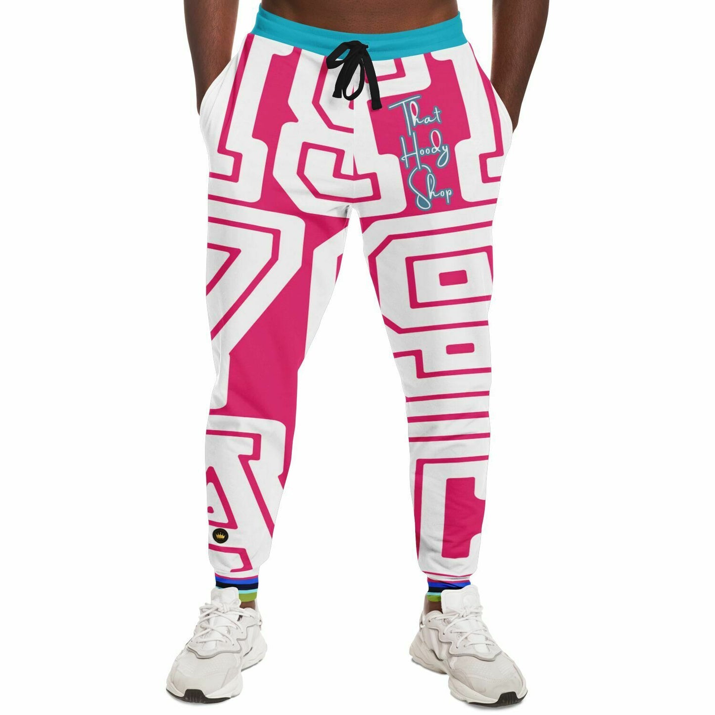 THS 1976 CA Monogram in Hot Pink Eco-Poly Unisex Joggers