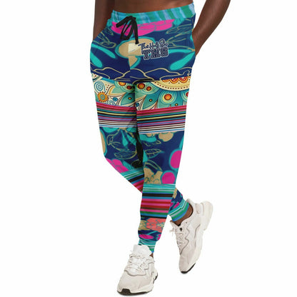 The Catamaran Cockatiel Floral Stripe Eco-Poly Unisex Joggers