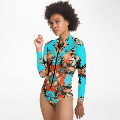 Body de manga larga Batique turquesa Coral Reef 