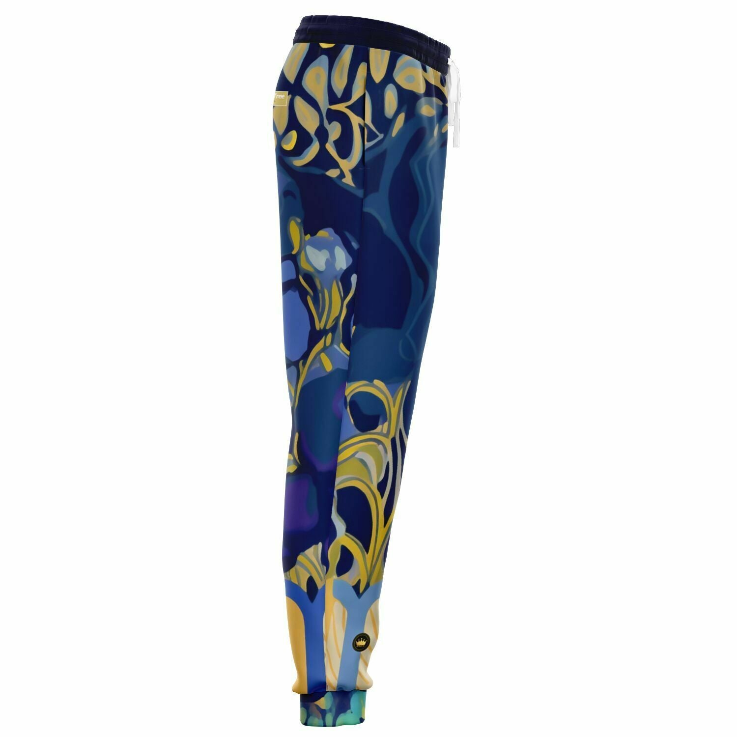 Mass Hypnosis Blue Abstract Floral Eco-Poly Unisex Joggers