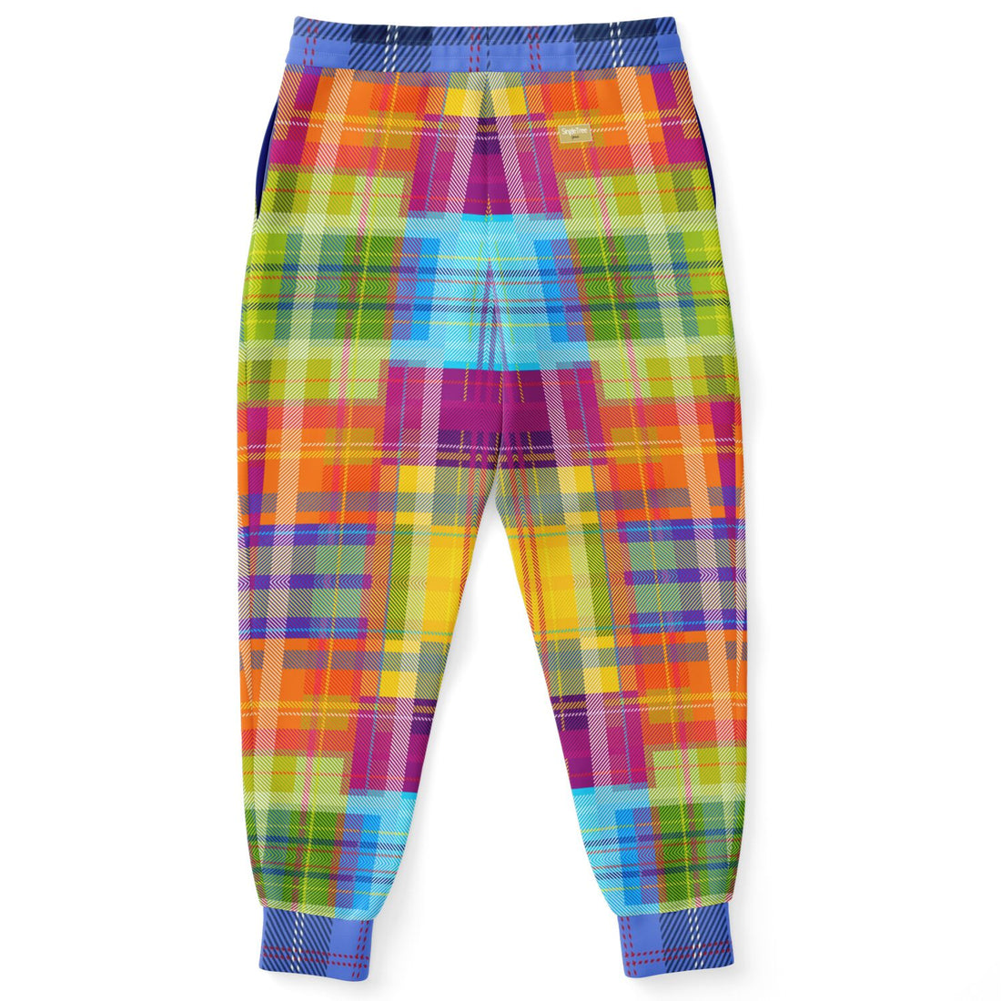 Creole Queen Joggers unisex de poliéster ecológico a cuadros Bright Madras 