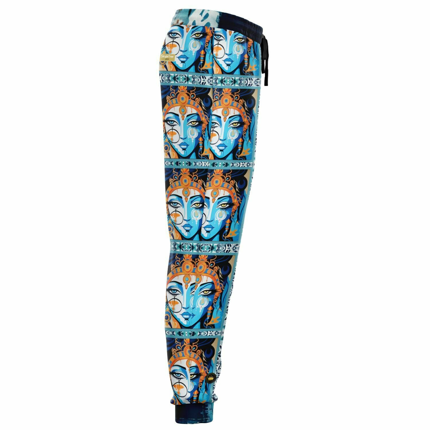 Joggers unisex de poliéster ecológico con estampado floral repetido Visage de Laxshmi 