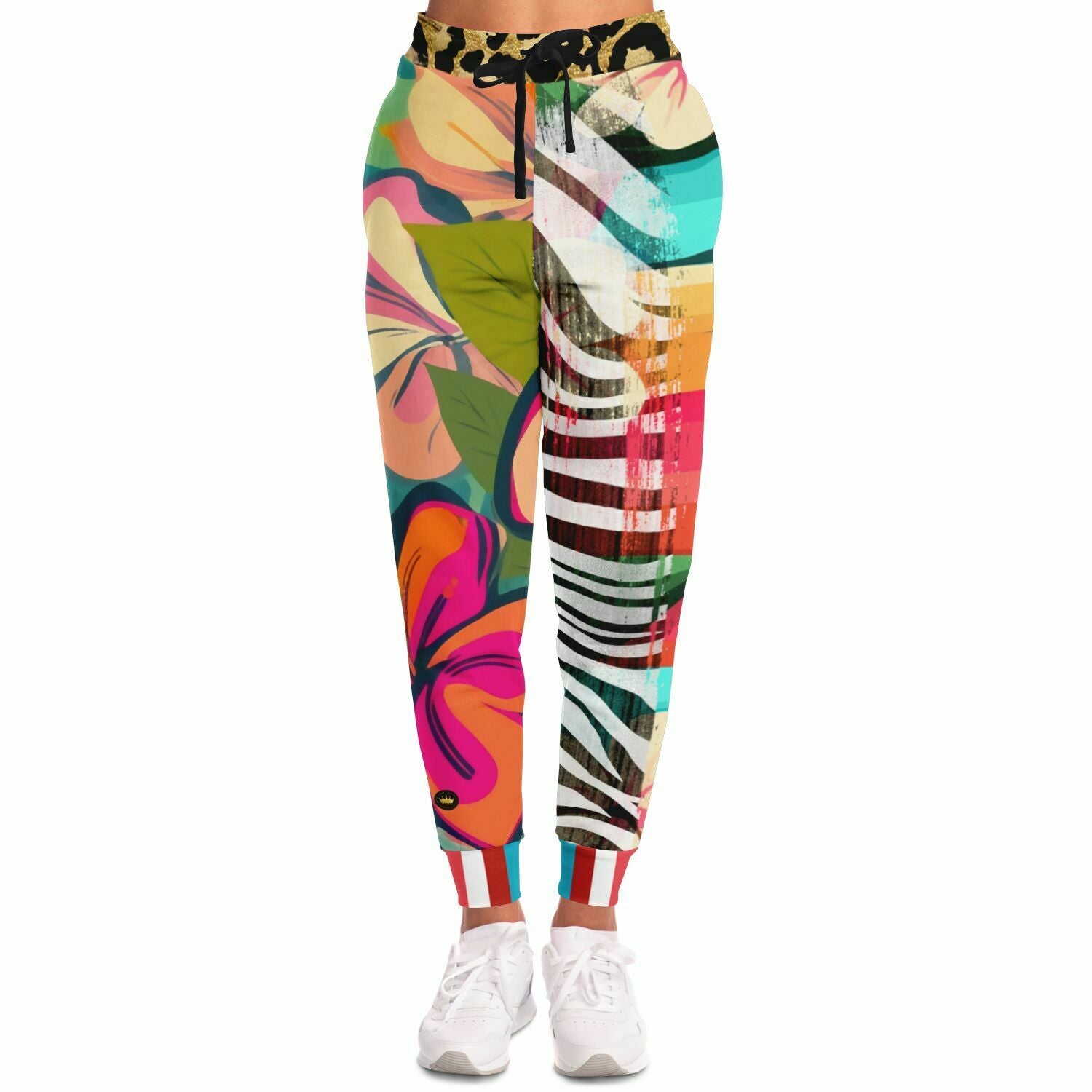 Man in Transition Floral Zebra Print Eco-Poly Unisex Joggers