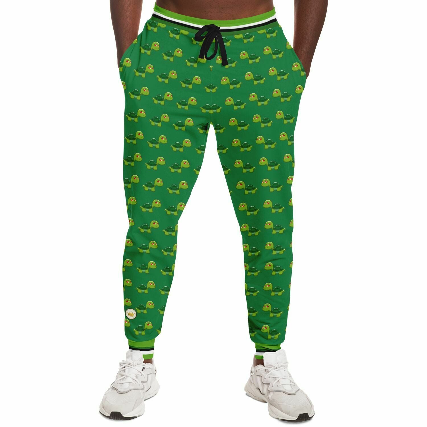 Green Acres Turtle Cluster en joggers unisex de eco-poliéster verde 