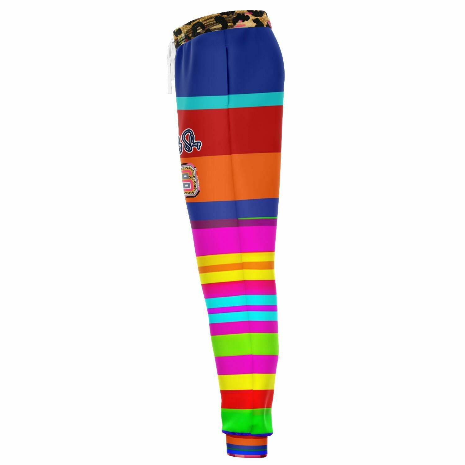 Joggers unisex Gaia Mother Earth Dayglo de poliéster ecológico a rayas 