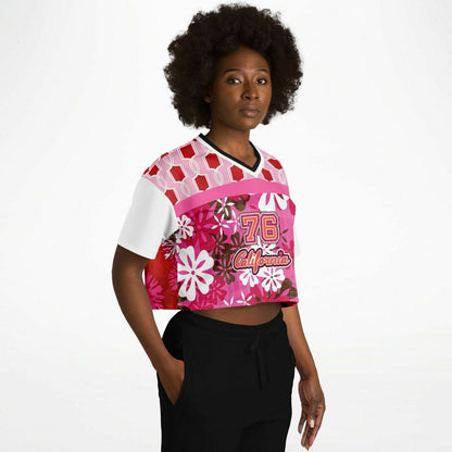 1976 California Pink Carnation Explosion Eco-Poly Crop Jersey