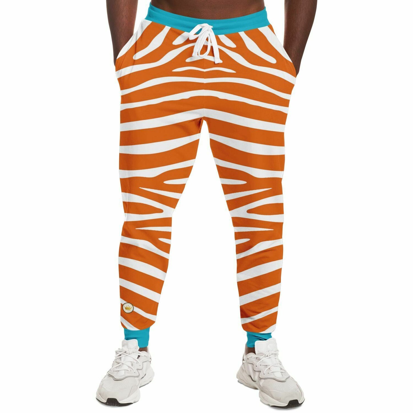 Zebra in Orange Eco-Poly Unisex Joggers