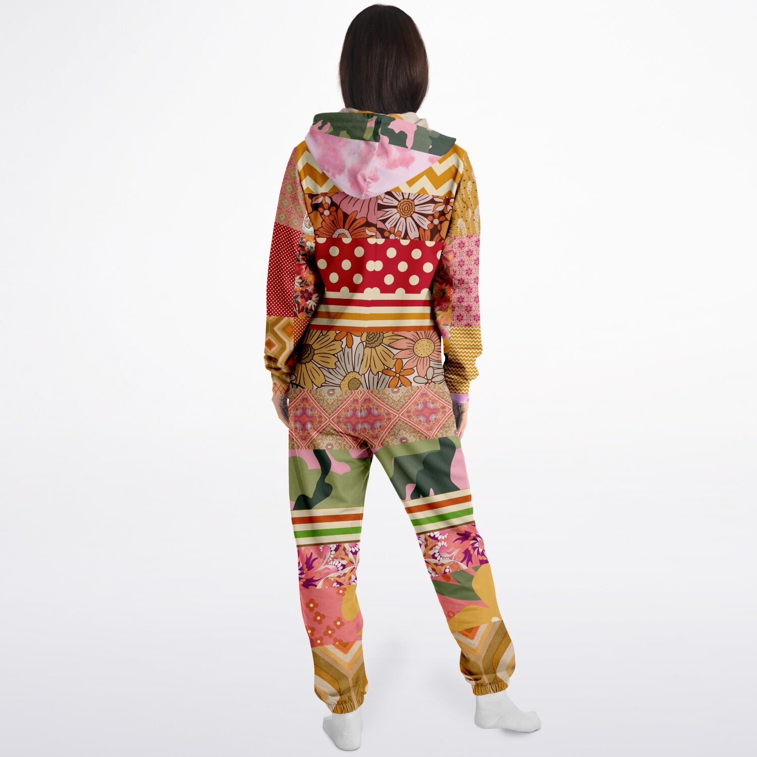 Yogananda Floral Patchwork Unisex Fleece Romper