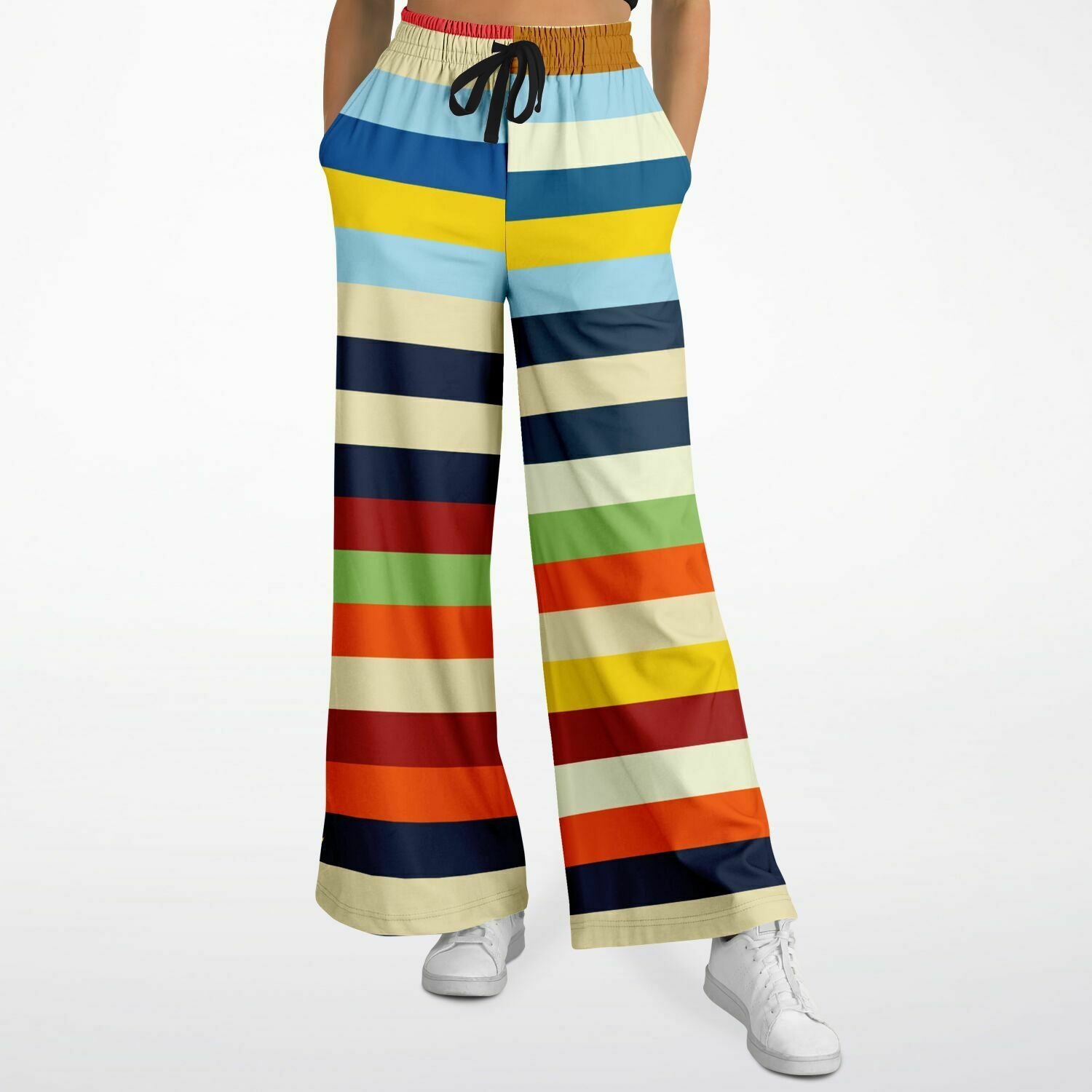 Vasona Rugby Stripe Eco-Poly Wide Leg Pants