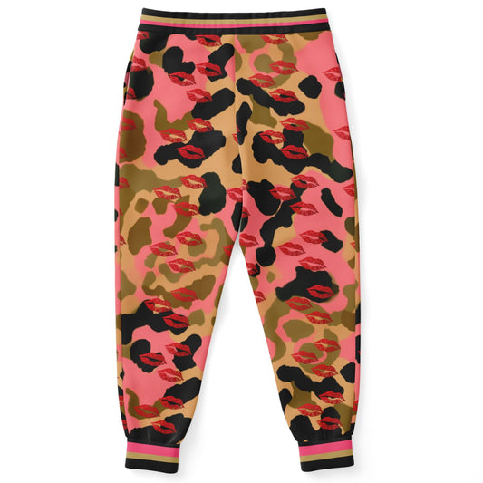 Lips on You Pink Eco-Poly Camo Unisex Joggers