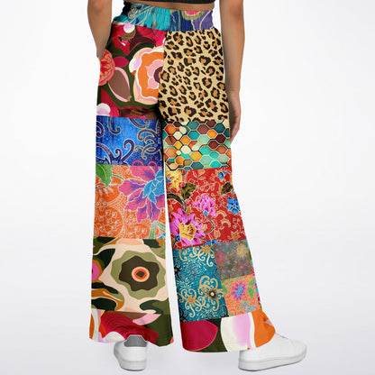 Sweet Clementine Batik Patchwork Eco-Poly Wide Leg Pants