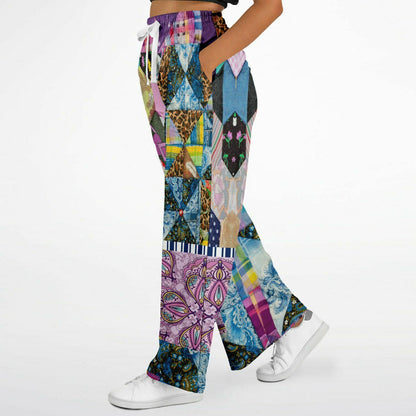 Juxtapose Patchwork Quilt Eco-Poly Wide Leg Pants