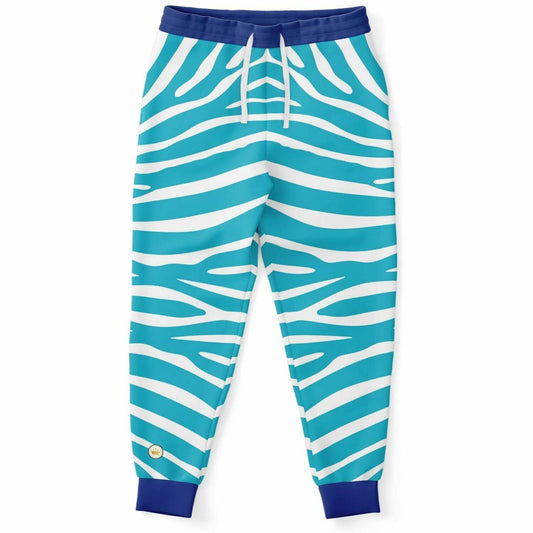 Zebra in Turquoise Eco-Poly Unisex Joggers