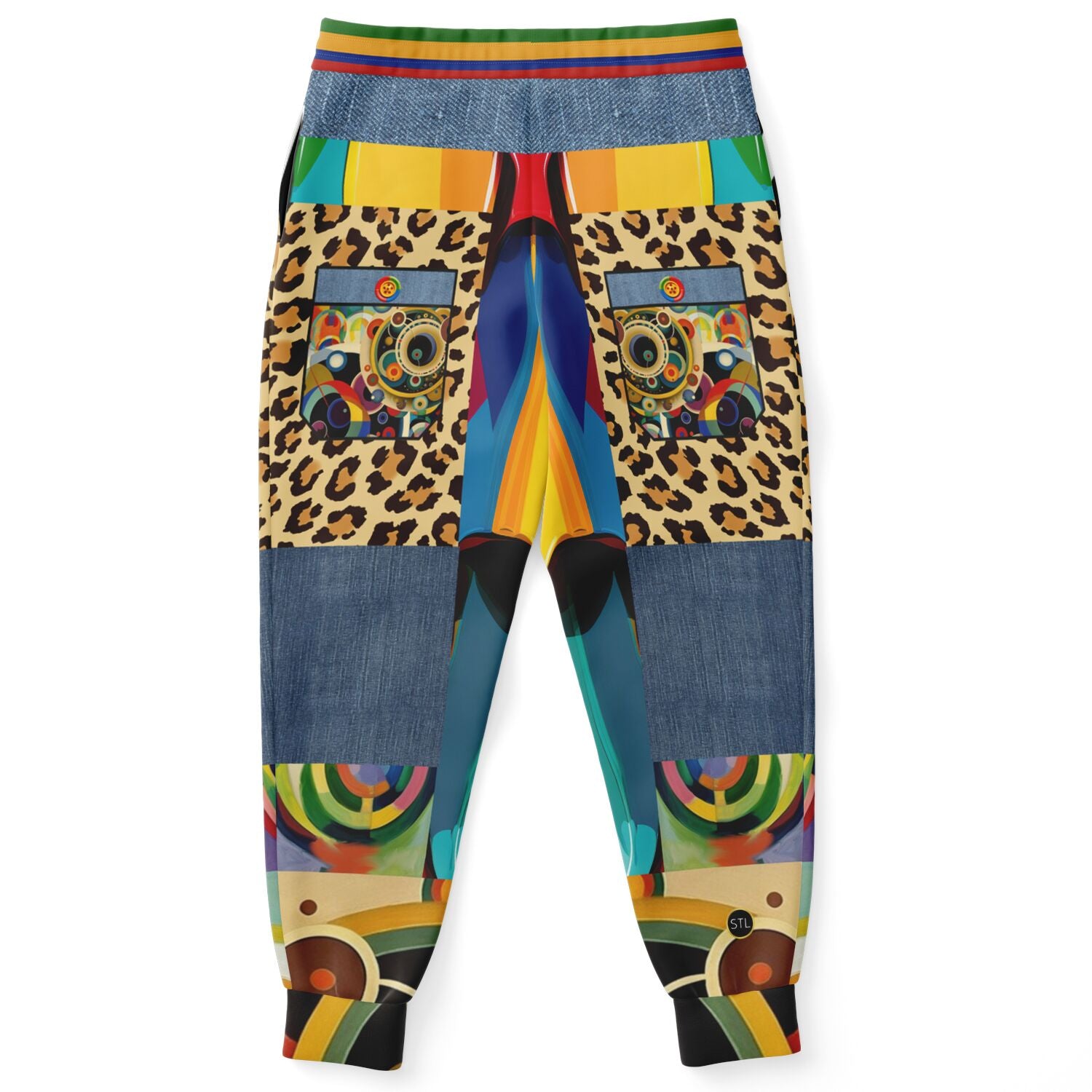 Joggers unisex Afro-Queen Solace Denim Rainbow Eco-Poly 