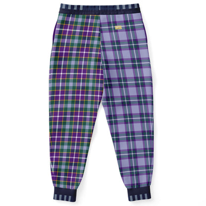 Joggers unisex de poliéster ecológico con cuadros de tartán Purple Crush 