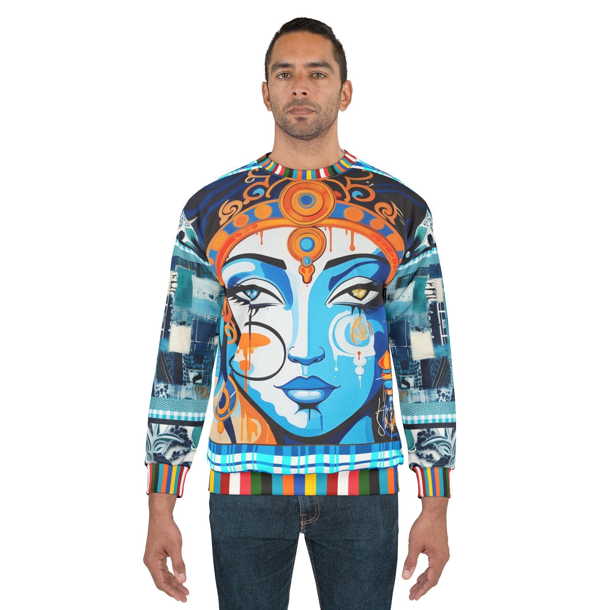 Blue Laxshmi Indian Devi Unisex Sweatshirt