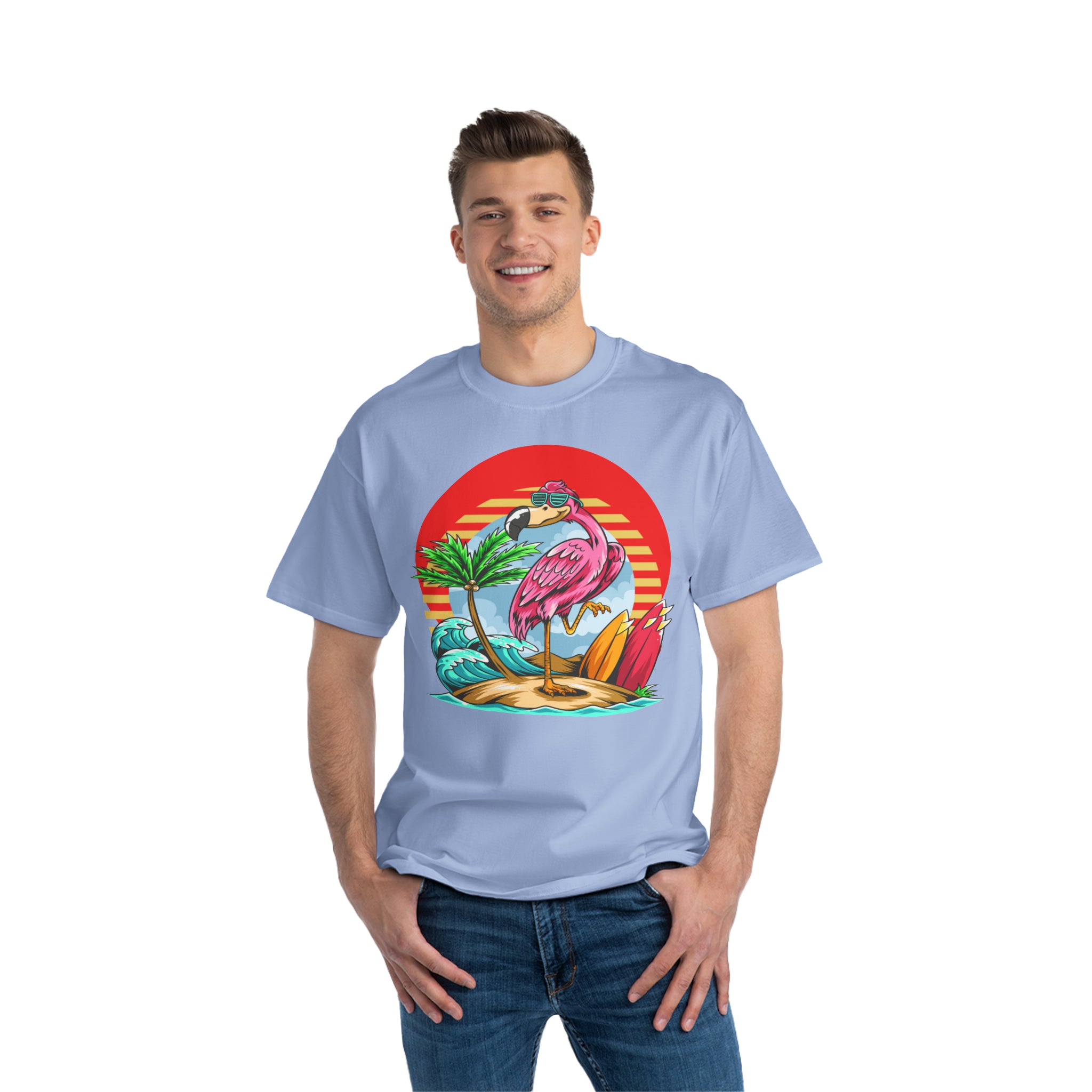 Camiseta pesada La Vida Flamingo Surfing