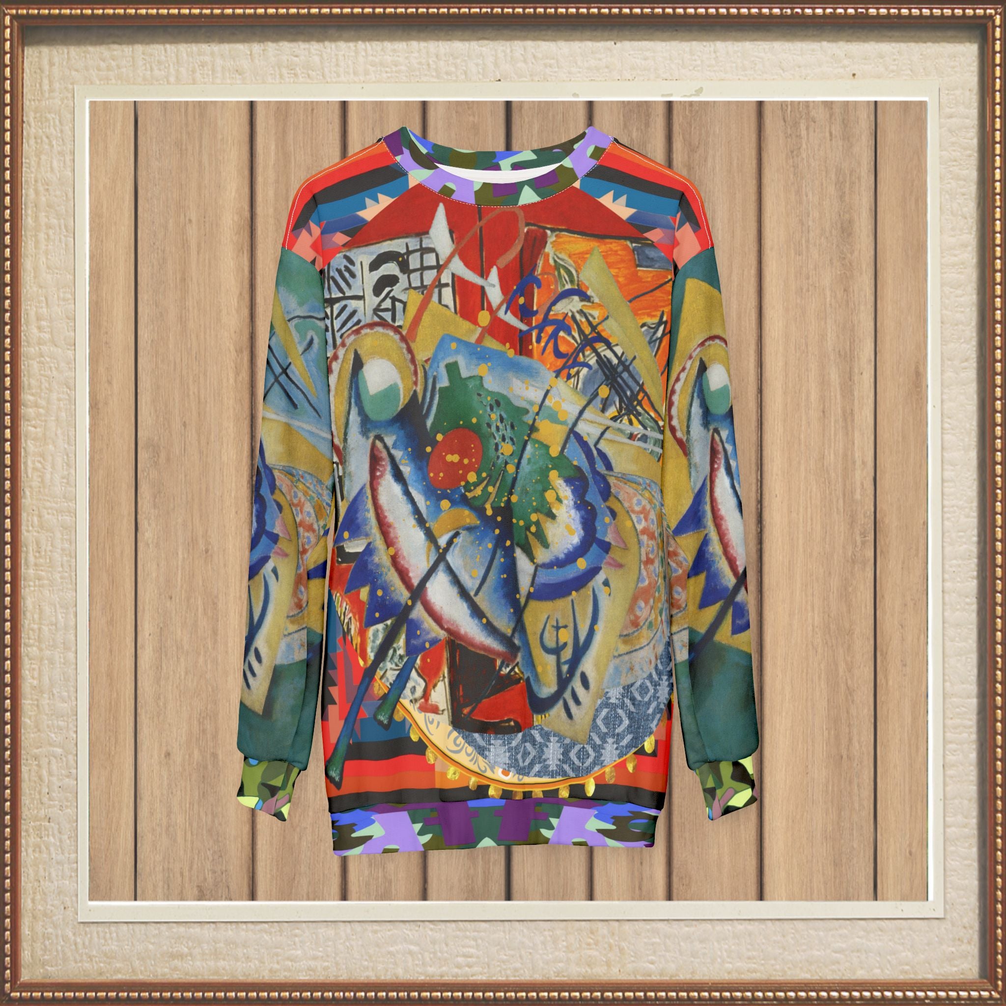 Red Oval on Gold and Denim Plate Unisex Sweatshirt (Gold Label)