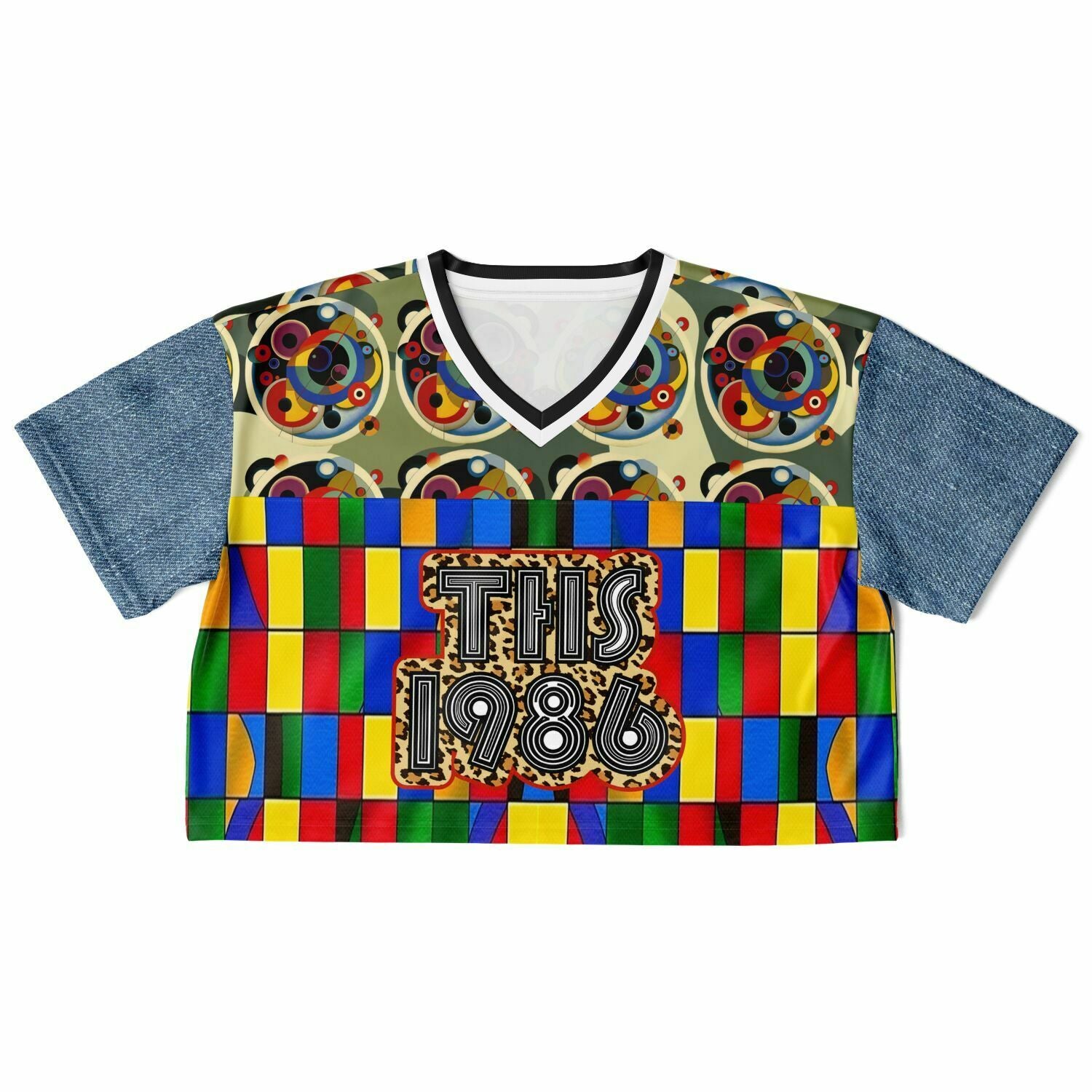 Picasso Primary Geometric THS 1986 Eco-Poly Crop Jersey