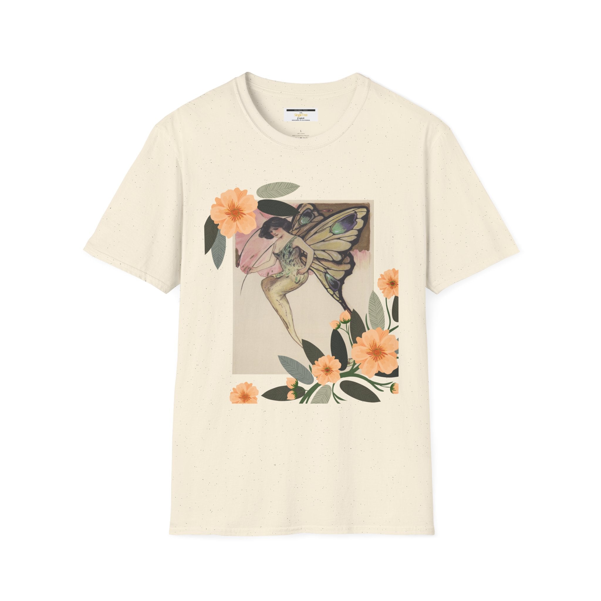 Elusoriness Floral Butterfly Unisex Softstyle T-Shirt