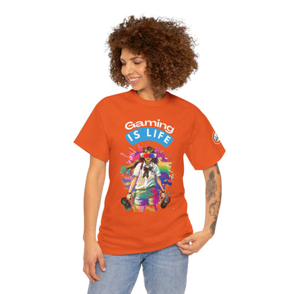 Gaming is Life - Girl Gamer Unisex Heavy Cotton Tee